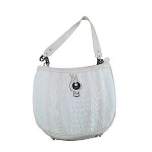 M.C. Marc Chantel Tan Croc Embossed Shoulder Bag